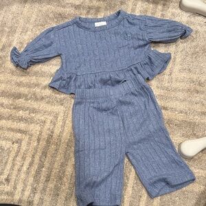 GAP Blue Kids Ruffle Top and Bottoms Set